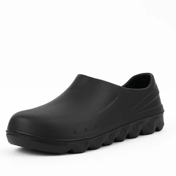 Lopsie Men's Women's Unisex Slip Resistant Work Clogs Men or Women Kitchen and Chef Shoes Safety Work Shoes Steel Toe Clog Water Resistant Black