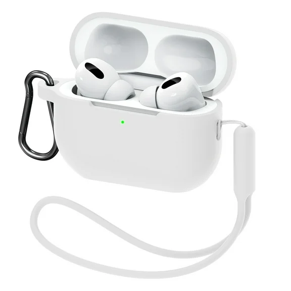 MATEPROX AirPods Pro 2 Case, Silicone AirPods Pro 2nd Gen [2022] Cover with Keychain/Handstrap-White