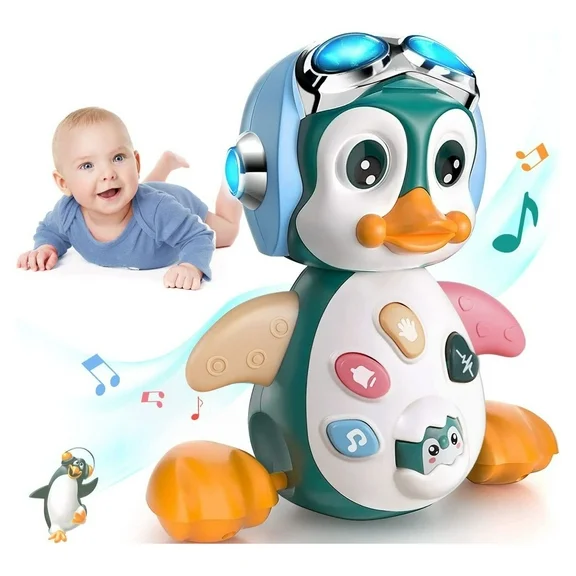MOONTOY Crawling Penguin Baby Toys Infant, Tummy Time Toy Gifts for 3 4 5 6 7 8 9 10 11 12 Boy Girl with Learning Crawl System Music for 0-6 6-12 12-18 36 Months Walking Toddler Birthday Gift