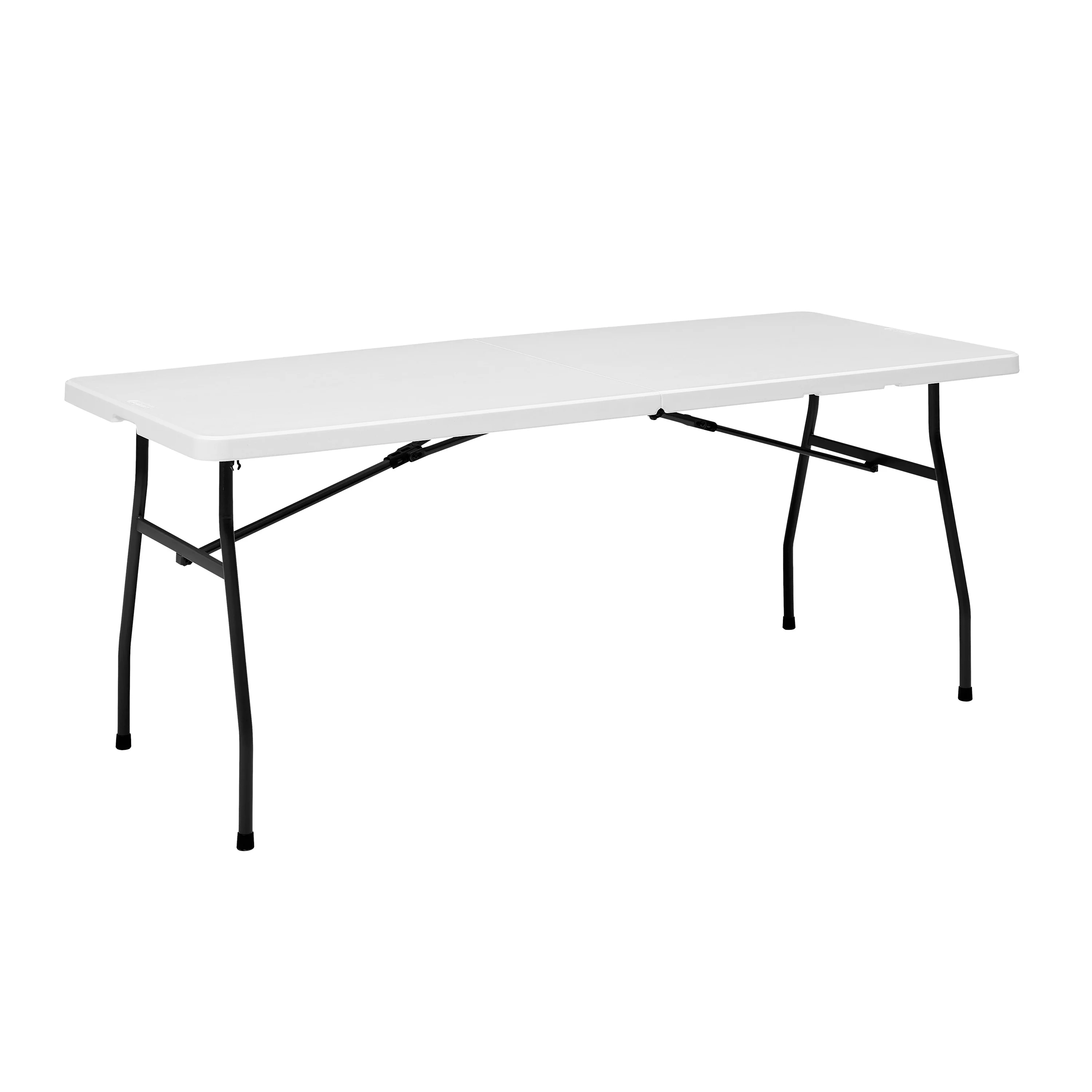 Mainstays 6 Foot Premium Fold-in-Half Table, White Granite