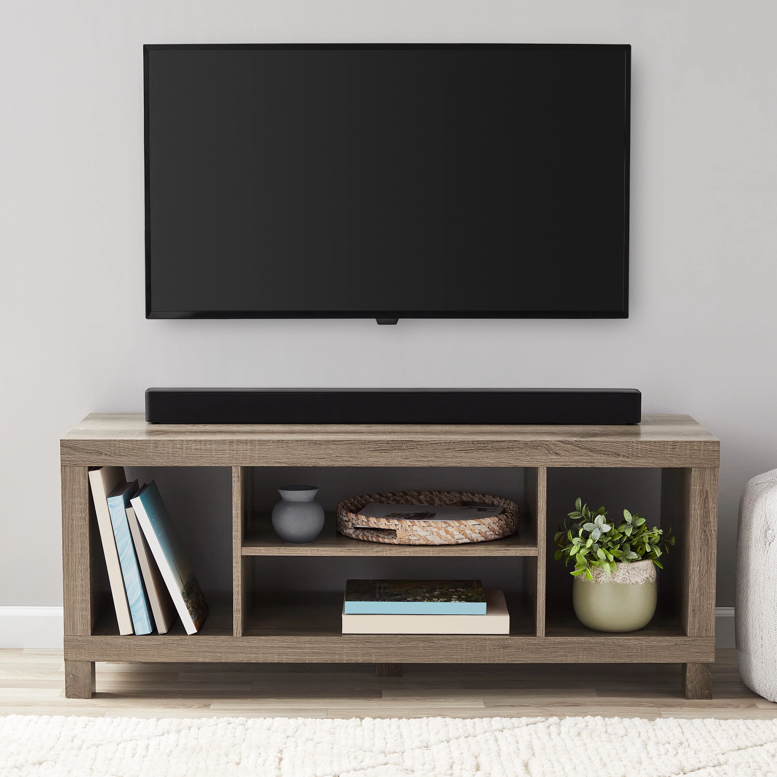 Mainstays TV Stand for TVs up to 42", Rustic Oak