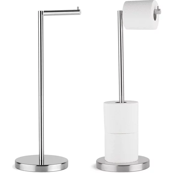Marmolux Acc Toilet Paper Holder Stand Free Standing, SUS304, Brushed Steel