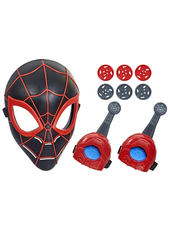 Marvel Spider-Man: Across the Spider-Verse Web Action Gear, Miles Morales Costume Mask and Gauntlets