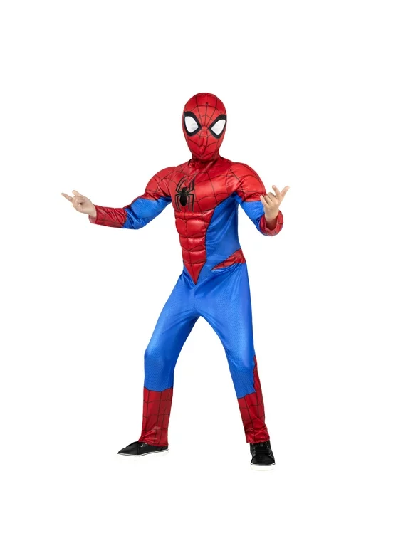 Marvel Spiderman Halloween Costume for Children Boys Size M, by Jazwares