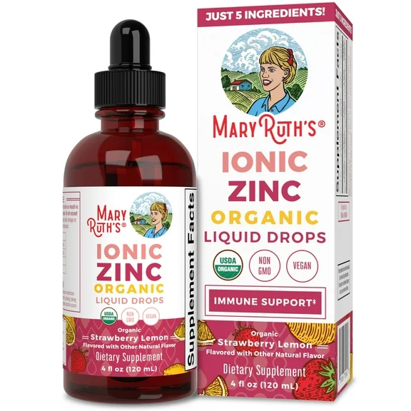 MaryRuth's Zinc Supplements for Immune Support | Ionic Zinc for Kids & Adults | 40 Day Supply | Zinc Sulfate | Skin Care Supplement | Vegan | Non-GMO | Gluten Free | 40 Servings