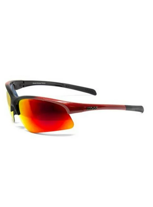 Maxx HD Domain Polarized Sunglasses Golf Orange Mirror Lens MXDOMAIN (Black-Red)