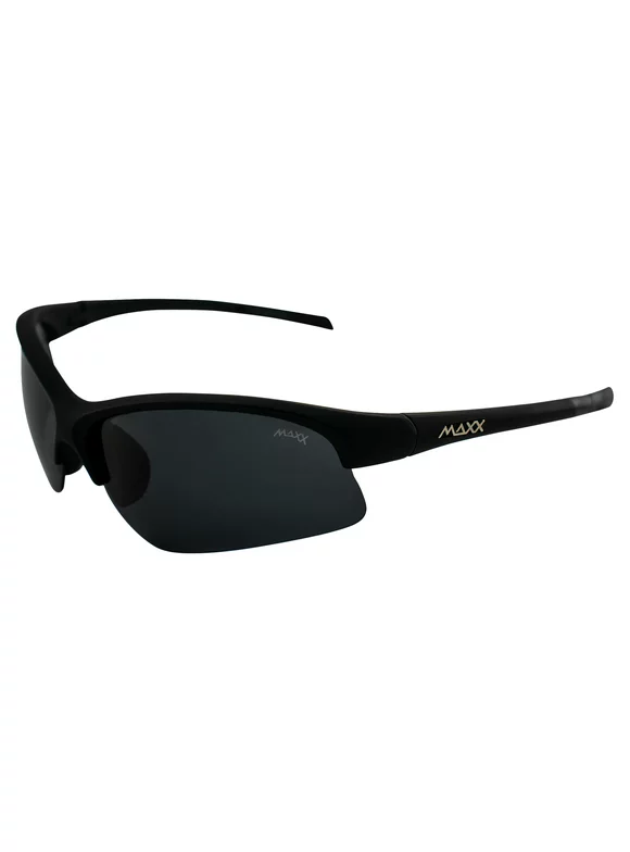 Maxx Sunglasses Rough Rider Black #7 HD Polarized Smoke Lenses Sunglasses