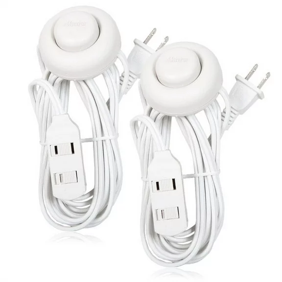 Maxxima 9 Foot 3 Outlet Foot Switch Extension Cord (2 Pack)