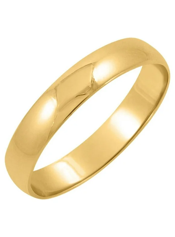 Men's Solid 10K Yellow Gold 4mm Traditional Classic Plain Wedding Band  Ring Size 7