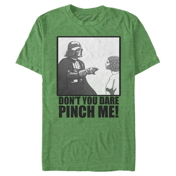 Men's Star Wars Don't You Dare Pinch Me, Vader to Leia  Graphic Tee Kelly Green 2X Large