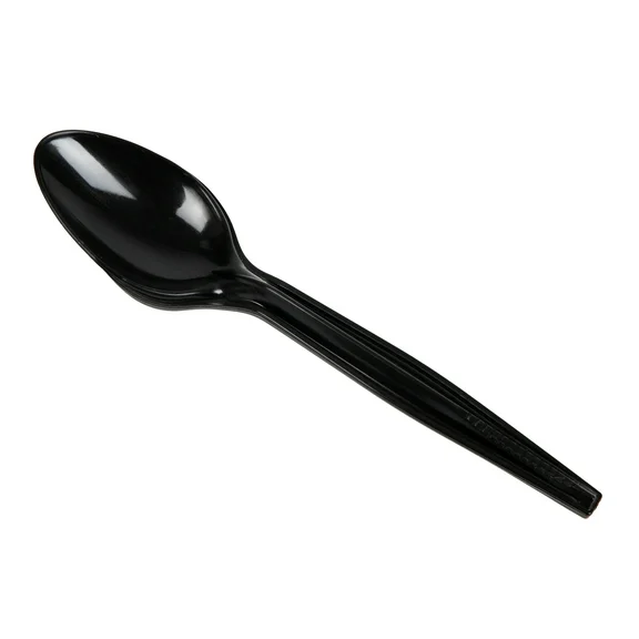 Mind Reader Spoon Refill for CUTDISPBK-BLK, Plastic Utensils, Restaurant, Breakroom, 100 pcs, Black