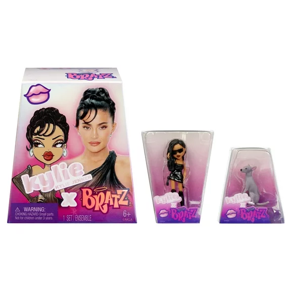 Mini Bratz x Kylie Jenner Series 1 Collectible Figures, 2 Minis in Each Pack, Blind Packaging Doubles as Display
