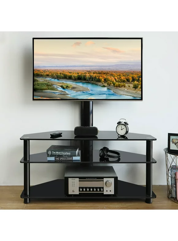 Modern TV Stand for Flat TVs up to 65 inch, Black