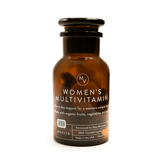 Movita Women's Daily Multivitamin Bottle - Vitamins, and Minerals - Organic, Gluten-Free, & Non-GMO