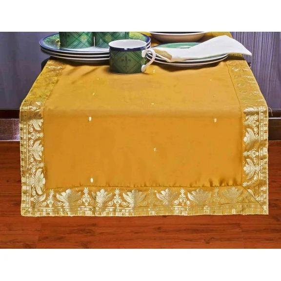 Mustard - Hand Crafted Table Runner (India) - 14 X 70 Inches