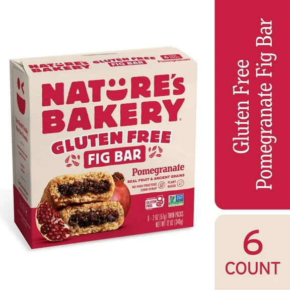 Nature's Bakery, Gluten Free, Pomegranate Fig Bars, 6 Twin Packs, 2 oz Each