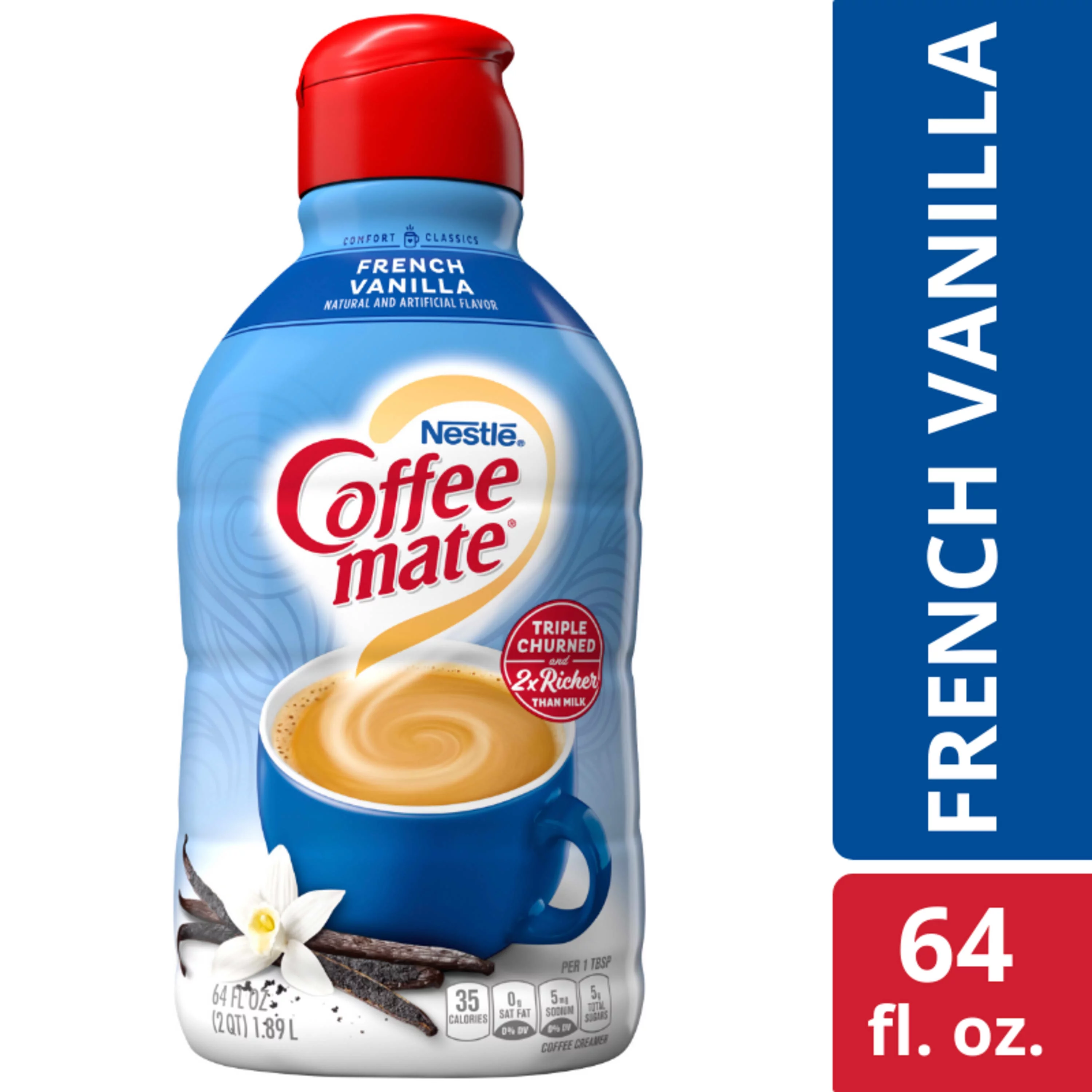Nestle Coffee mate French Vanilla Liquid Coffee Creamer, 64 fl oz
