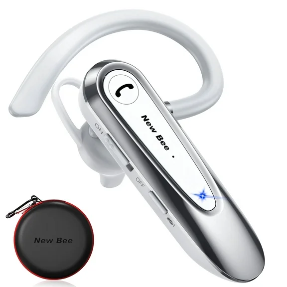 New Bee Bluetooth Headset W/Mic Wireless Earpiece in-Ear Business Earbuds for IOS Android Cellphone