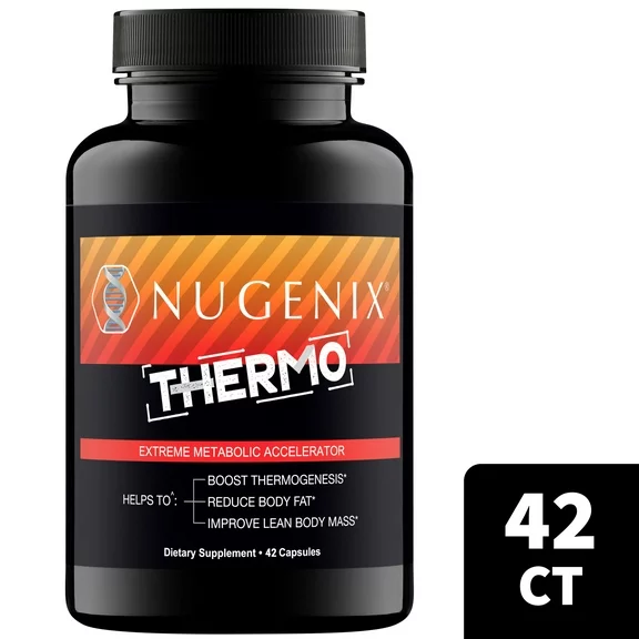 Nugenix Thermo Men's Fat Burner Supplement, Extreme Metabolic Accelerator with Chromax, 42 Count