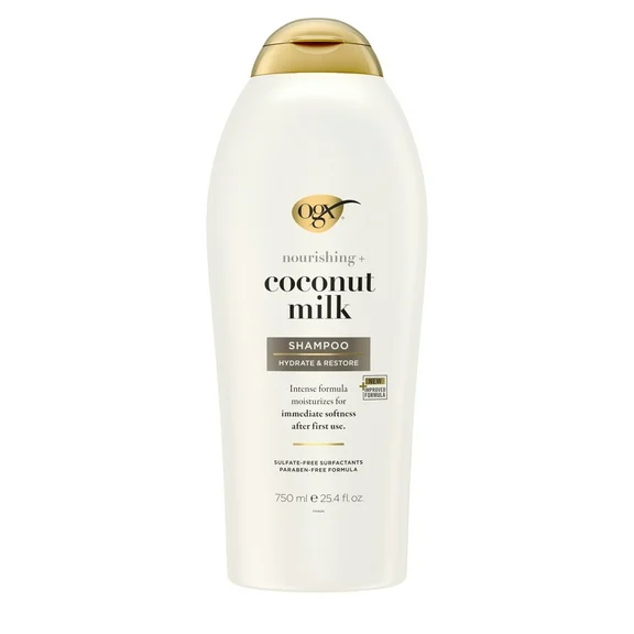 OGX Nourishing + Coconut Milk Moisturizing Daily Shampoo with Egg White Protein, 25.4 fl oz