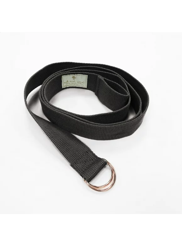 Oak and Reed 2-in-1 Yoga Strap & Mat Sling, Black/Rose Gold, 100% Cotton