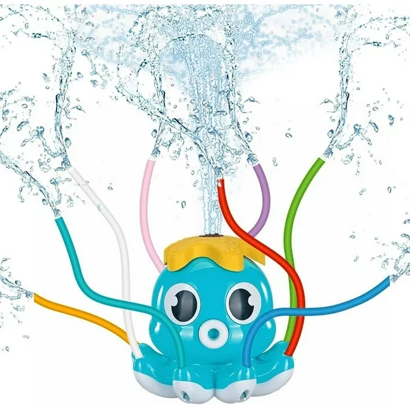 Outdoor Water Sprinkler for Kids and Toddlers, Summer Backyard Spray Toys with 8 Wiggle Tubes, Attaches to Garden Hose Toys for Boys and Girls Ages 2-8, Green