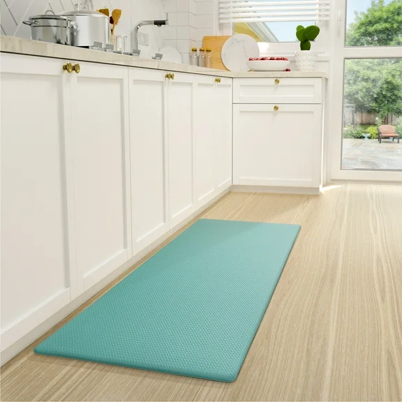 PABUBE Kitchen Rug, Anti Fatigue Mat for Kitchen, Non Skid Kitchen Floor Mat, Kitchen Rug or Mat Washable, 17"x 29", Teal