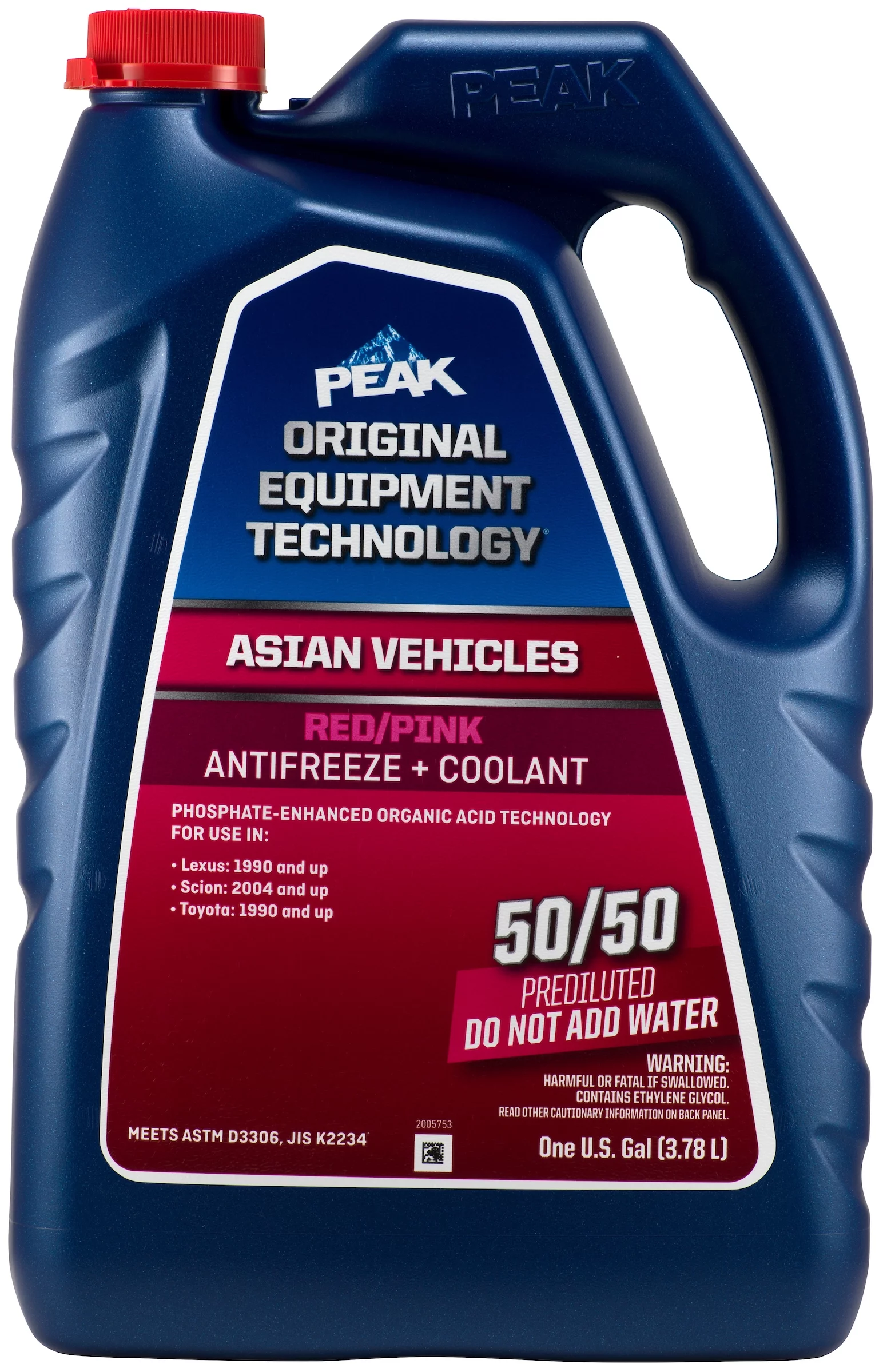 PEAK OET Antifreeze + Coolant for Asian Vehicles Red/Pink