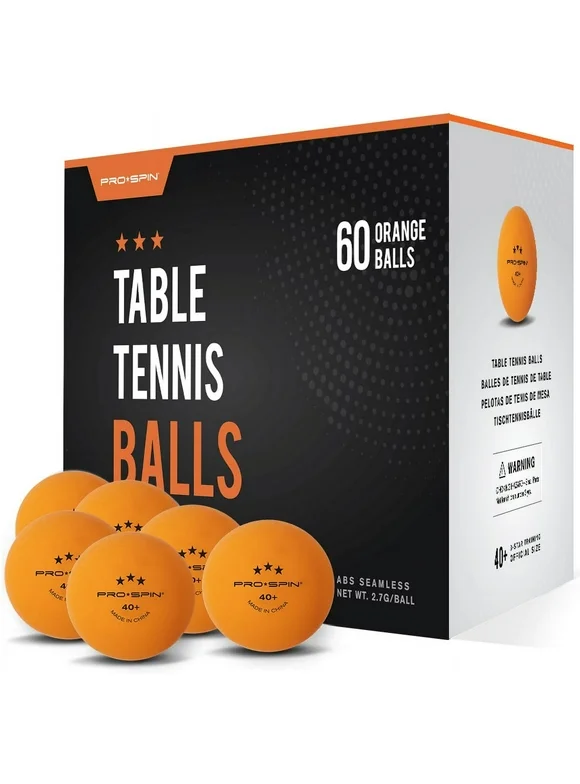 PRO-SPIN Ping Pong Balls, 3-Star Orange Table Tennis Balls, 60 Count