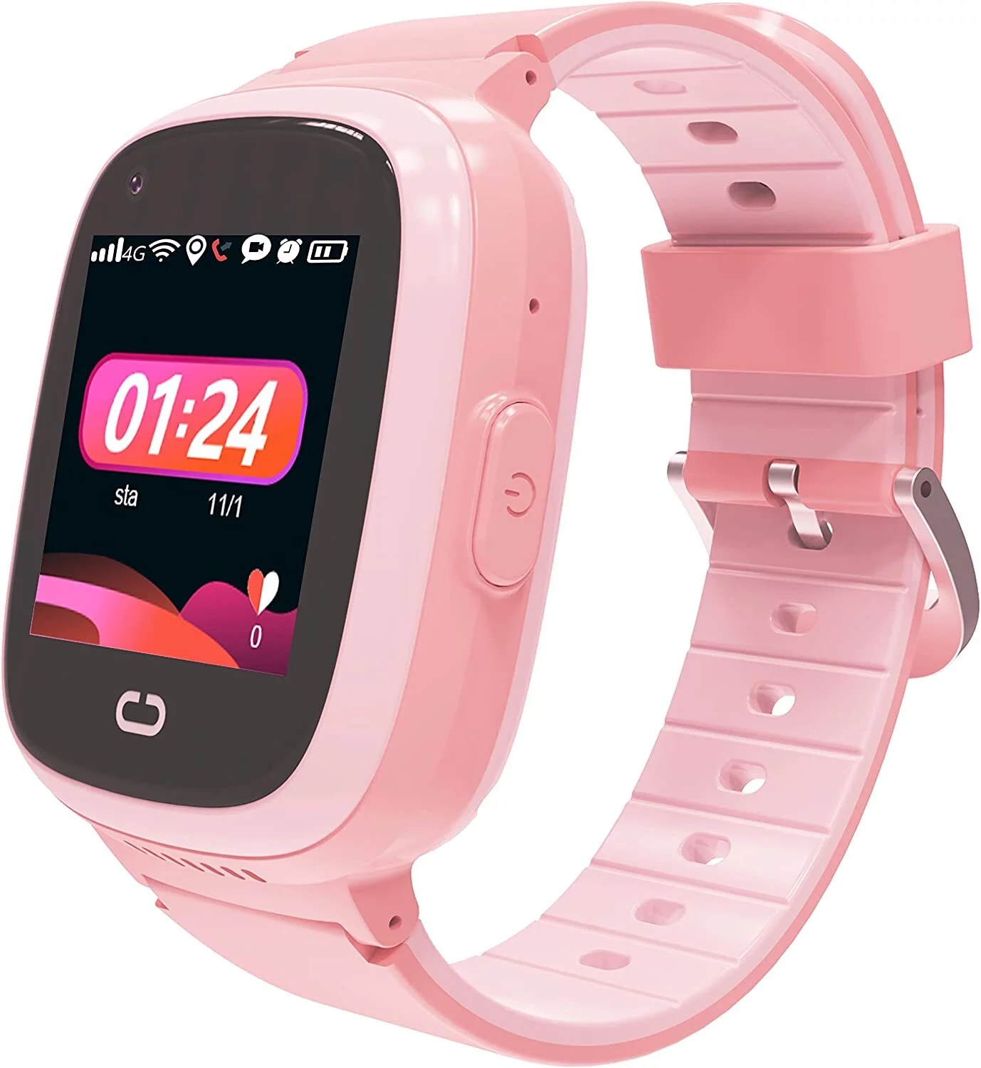 PTHTECHUS Kids Smartwatch with GPS 4G HD Touchscreen Watch with Phone GPS Tracker Real-Time Location SOS Video Call Voice Chat Camera Waterproof Android and iOS for Boys Girls Gift Pink