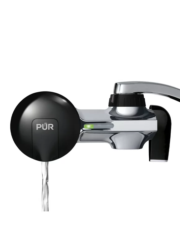 PUR PLUS Faucet Mount Water Filtration System, Horizontal, Black/Chrome, PFM200B