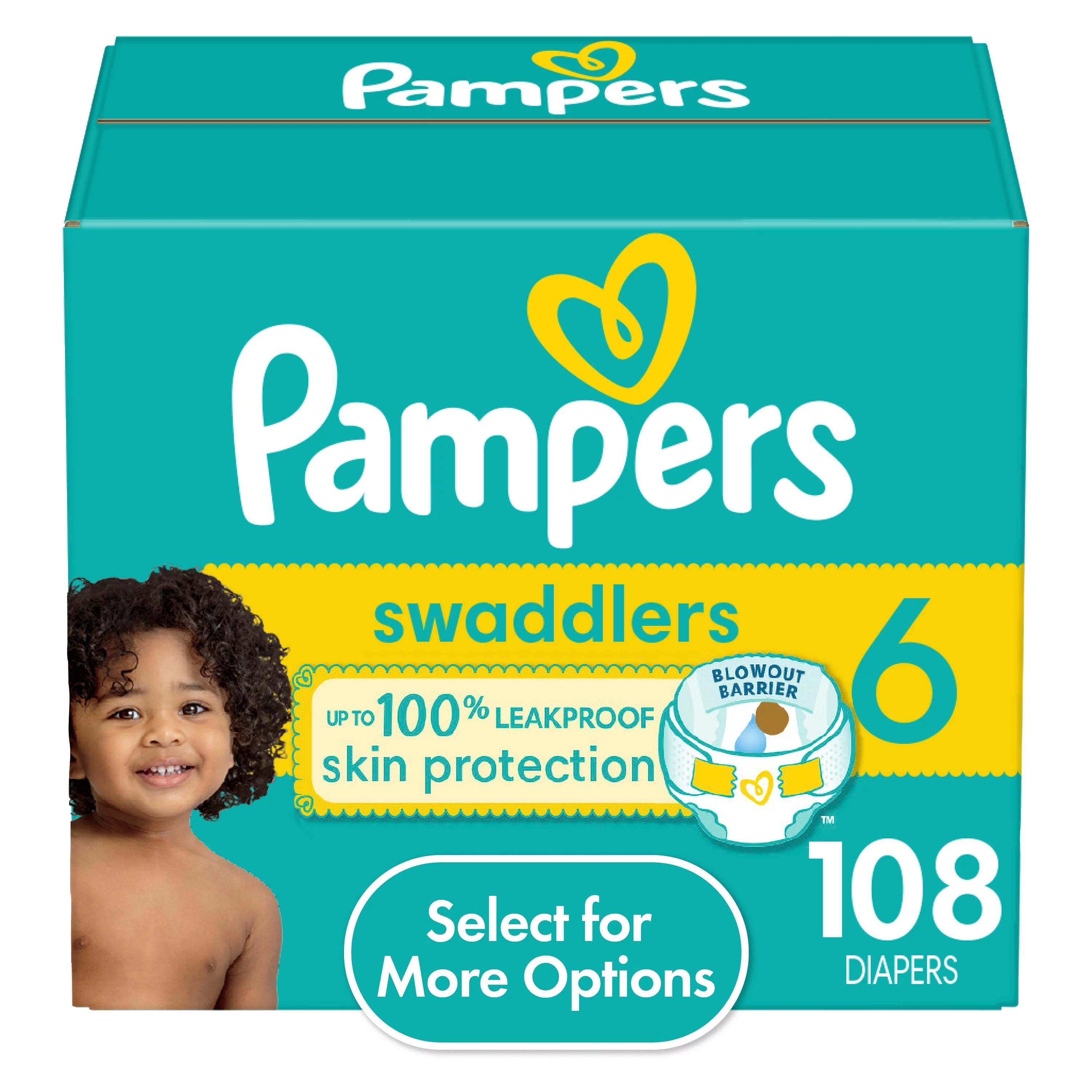 Pampers Swaddlers Diapers Size 6, 108 Count (Select for More Options)
