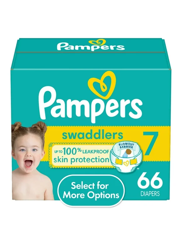 Pampers Swaddlers Diapers, Size 7, 66 Count (Select for More Options)