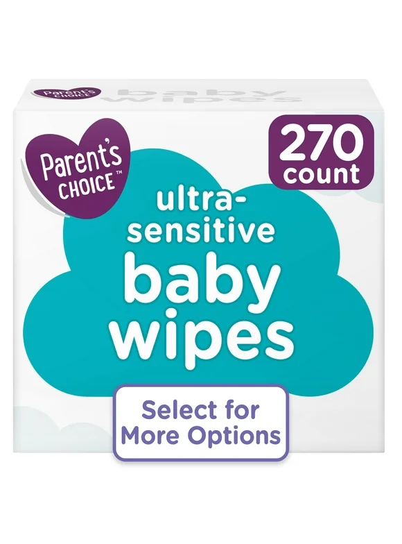Parent's Choice Ultra-Sensitive Baby Wipes, 270 Count (Select for More Options)