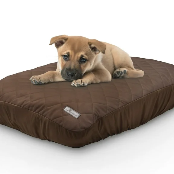Paw Inspired® Waterproof Replacement Fitted Dog Bed Cover | Washable Bed Protector for Dog Mattress | Removable Replacement Cover Ideal for 36-Inch Pet Bed (Dark Brown)
