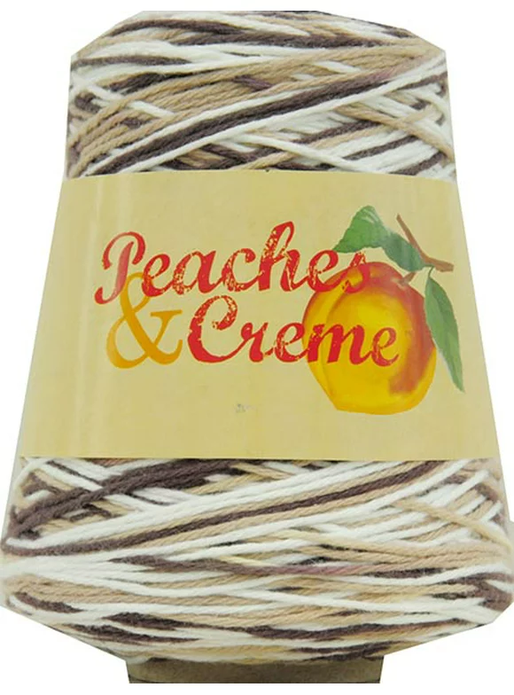 Peaches & Creme Cone 4 Medium Cotton Yarn, Chocolate Milk Ombre 14oz/400g, 674 Yards