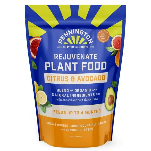 Pennington Rejuvenate Citrus and Avocado Plant Food, 5-3-4 Fertilizer, 4 lb.