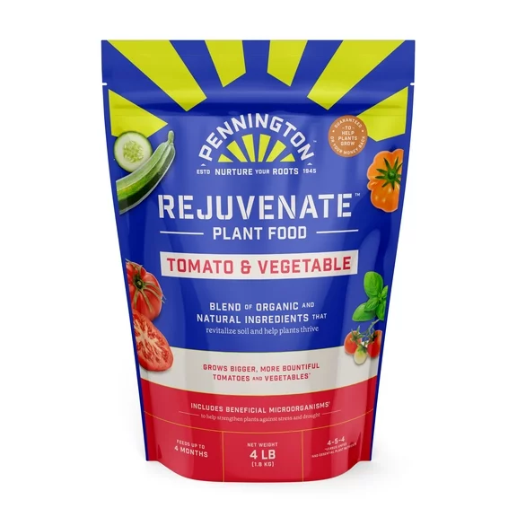 Pennington Rejuvenate Organic and Natural Tomato and Vegetable Plant Food Fertilizer, 4 lb.