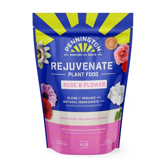 Pennington Rejuvenate Rose and Flower Plant Food, 4-6-3 Fertilizer, 4 lb.