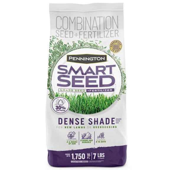 Pennington Smart Seed Dense Shade Grass Seed Mix, for Partial to Full Shade, 7.0 lb.