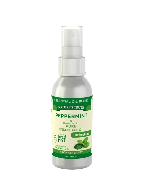 Peppermint Essential Oil Spray | 2.4 fl oz | Refreshing Aromatherapy | GC/MS Tested | by Nature's Truth