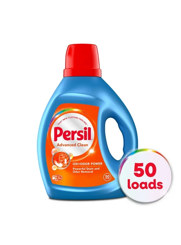 Persil Advanced Clean Oxi+Odor Power Liquid Laundry Detergent, 100 Fluid Ounces, 50 Loads