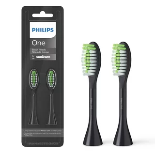 Philips One By Sonicare 2pk Brush Heads, Black BH1022/06