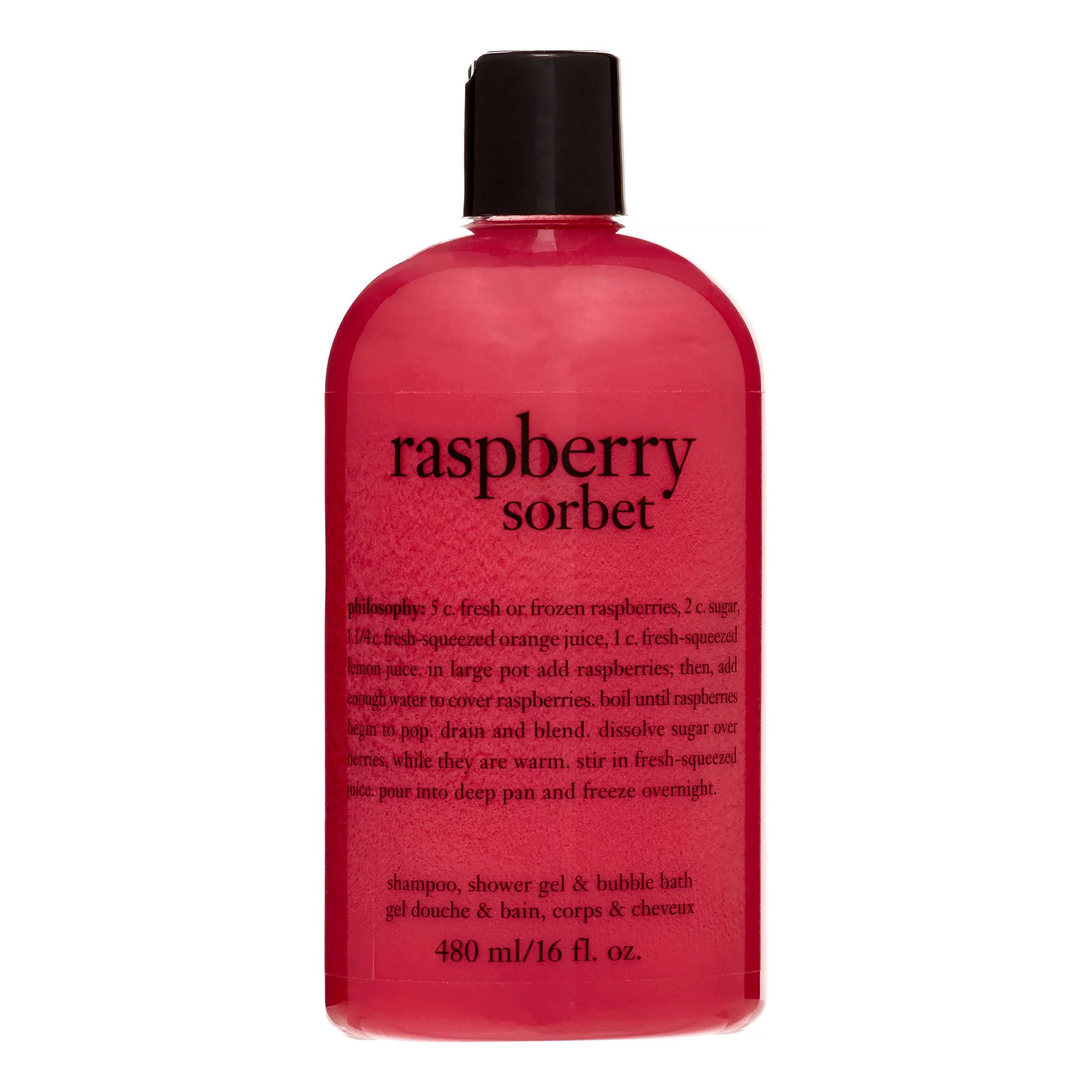 Philosophy Raspberry Sorbet 3 in 1 Shampoo, Shower Gel & Bubble Bath, 16 Oz