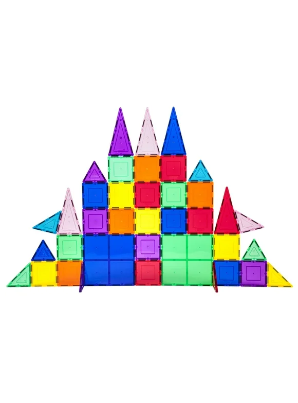 PicassoTiles 61 Piece Magnetic Building Blocks Set, Construction Toy, Multicolor
