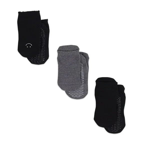 Pointe Studio Women's Grip Sock Pack - The Classic Grip Pack in Black and Grey, Small / Medium for Pilates, Barre, and Yoga