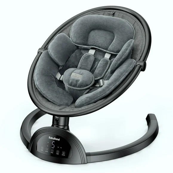 Portable Baby Swings for Infants, with 5 Speeds and Remote Control, Newborn & up, Unisex, Black