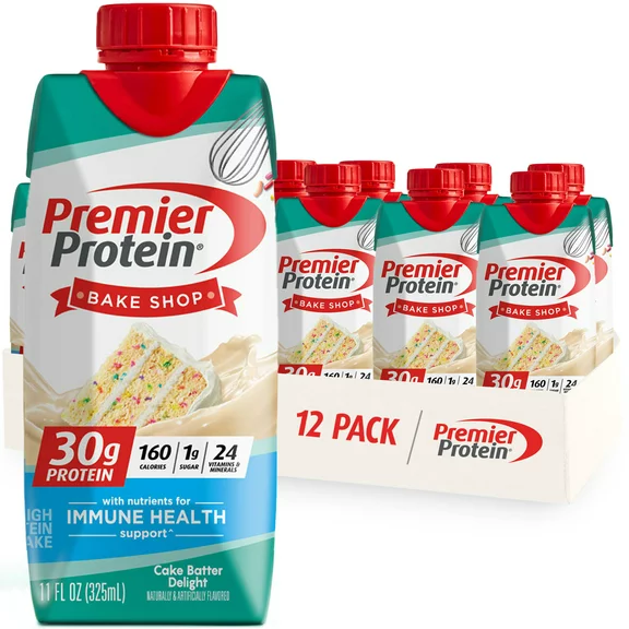 Premier Protein Shake, Cake Batter Delight, 30g Protein, 11 fl oz, 12 Ct