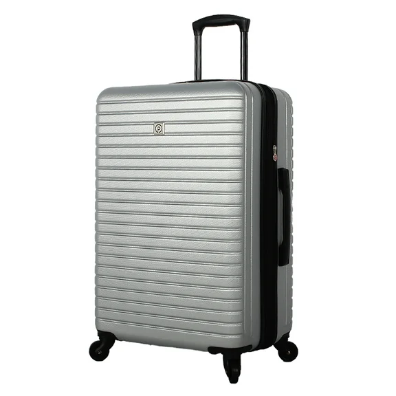 Protege, Vacationer Hard Side 24” Expandable Checked Luggage, Silver
