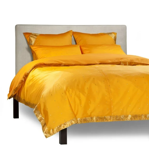 Pumpkin-5 Piece  Sari Duvet Cover Set w/ Pillow Covers/Euro Sham-King